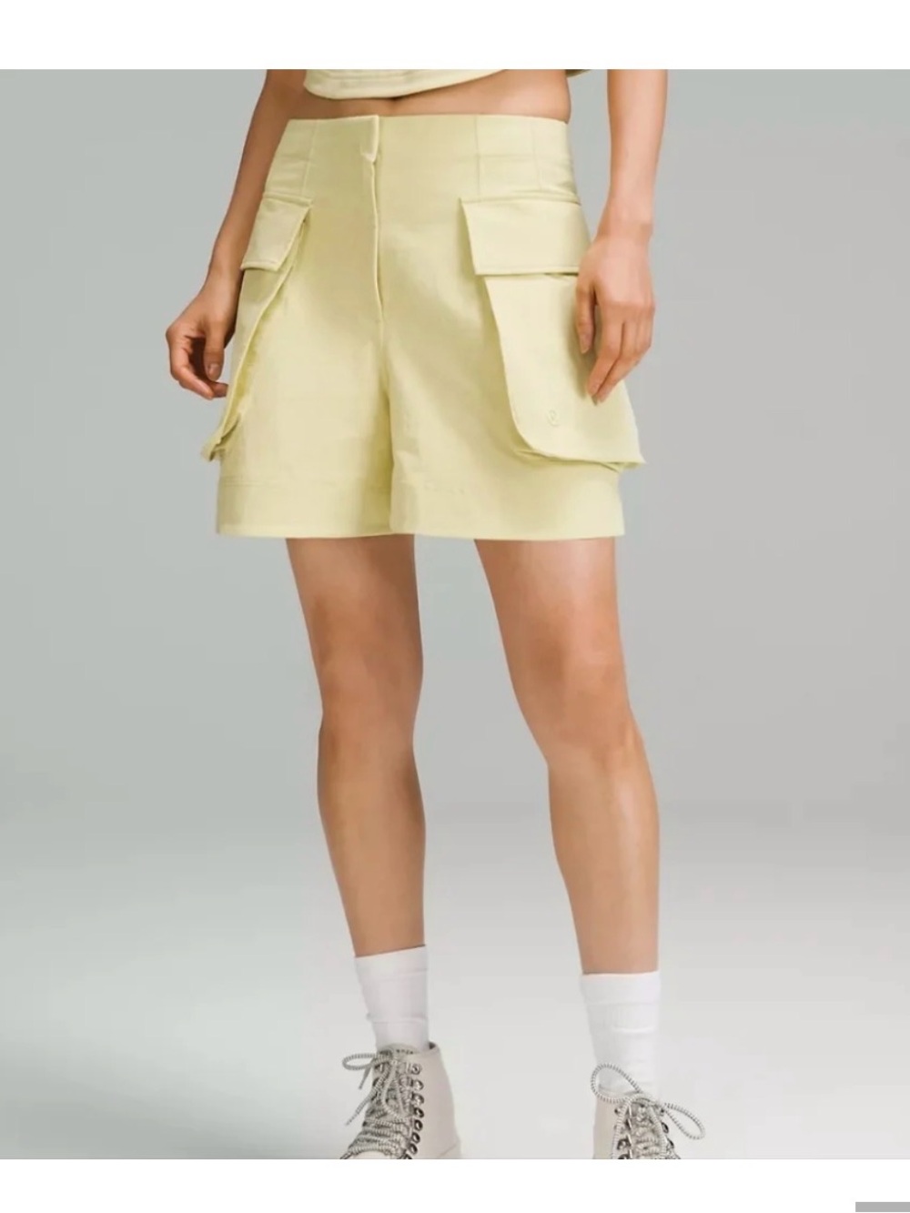 lululemon athletica Pale Yellow Relaxed Fit Cargo Shorts 4”